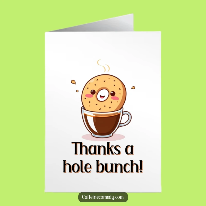 Free Printable Thank You Card: Bagel's Coffee Dance Gratitude