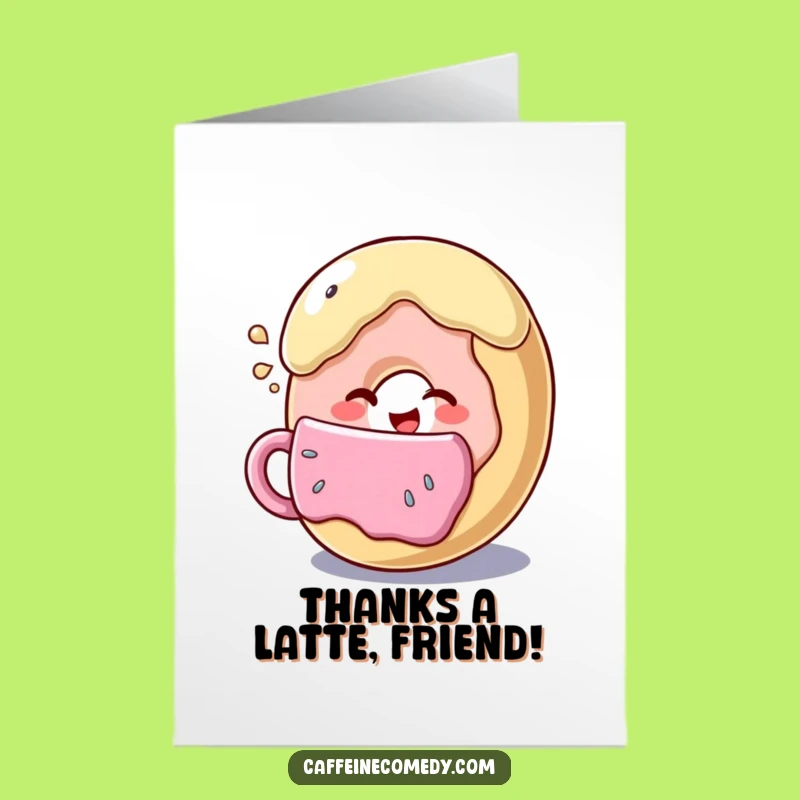 Free Printable Thank You Card: Funny Donut Winking, Grateful Coffee Card