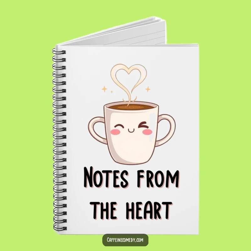 Funny Coffee Mug Love Heart Notebook: Cheerful Journaling, Perfect Funny Gift Idea!
