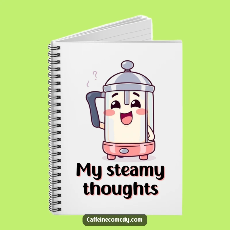 Funny Steaming French Press Notebook: Brew Your Thoughts with Enthusiasm