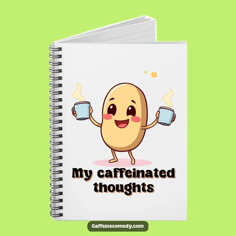 Funny Coffee Bean Notebook: Juggler, Steaming Mugs, Caffeine Journal