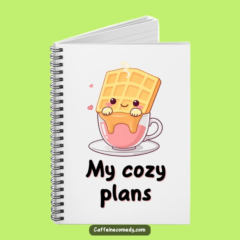 Funny Kawaii Waffle Notebook - Happy Drape Journal