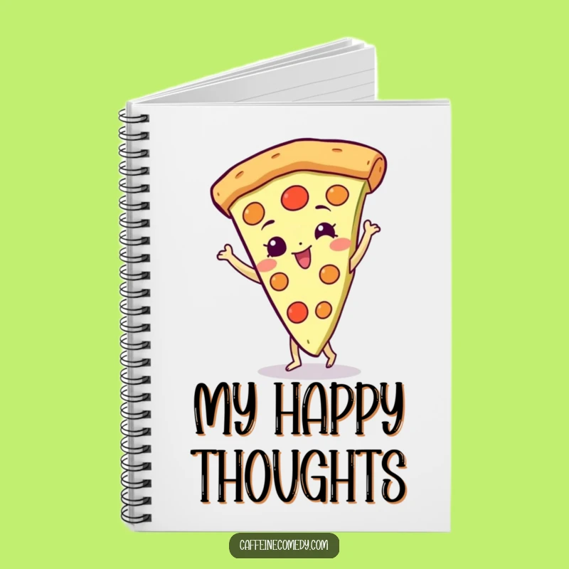 Funny Spinning Pizza Notebook: Gleeful Slice Character Doing a Happy Spin, Journal Gift