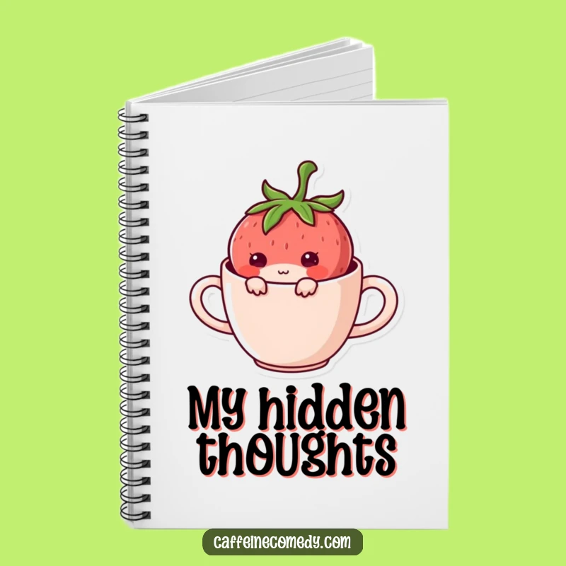 Funny Kawaii Strawberry Hiding Notebook: Jot Down Ideas with Mischievous Flair