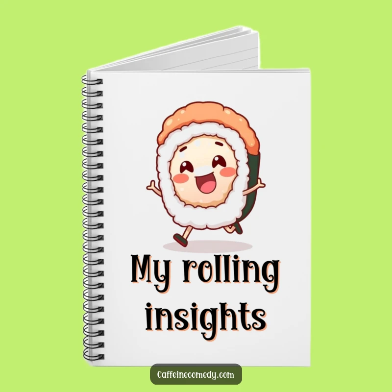 Funny Sushi Roll Notebook: Cheerful Rolling Character for Humorous Notes