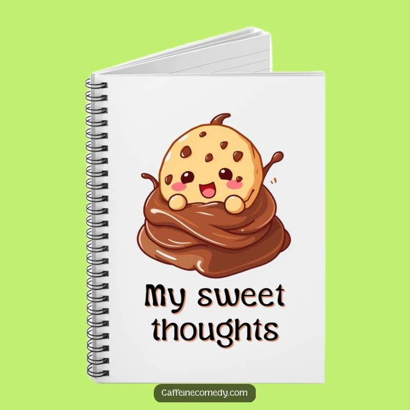 Funny Kawaii Cookie Notebook - Gleeful Chocolate Dive Journal
