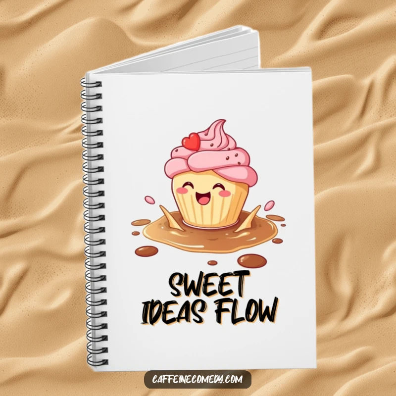 Funny Cupcake Notebook: A cupcake splashing in coffee is ready for notes and sweet ideas, perfect funny gift.