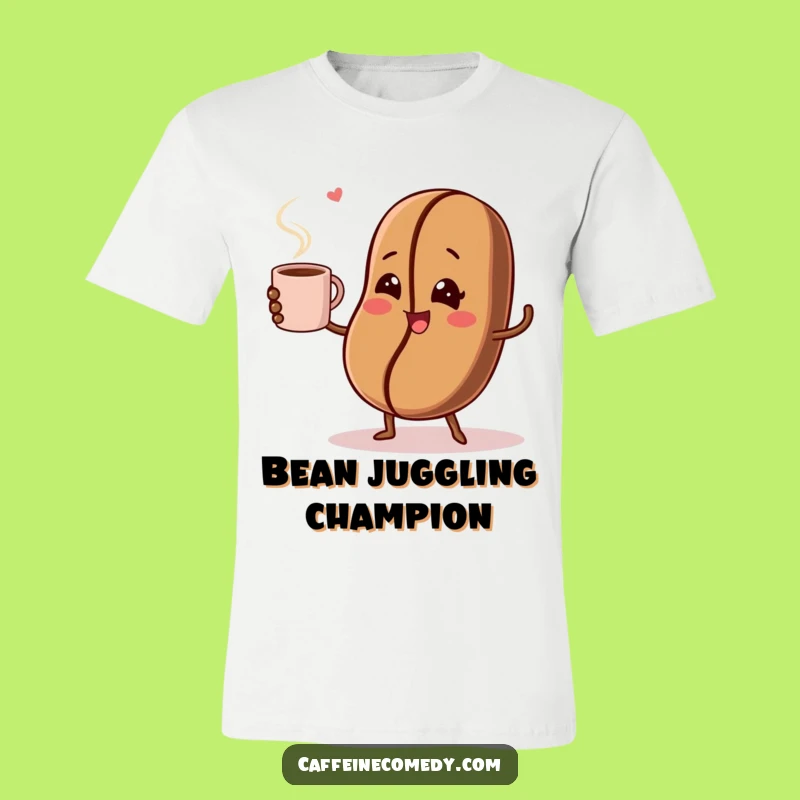Funny Winking Coffee Bean Juggling T-Shirt - Hilarious Gift for Brew Lovers!