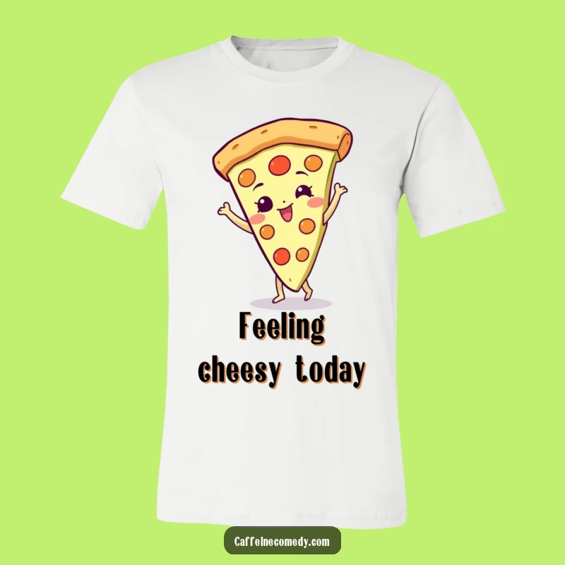 Funny Spinning Pizza T-Shirt: Gleeful Slice Character Doing a Happy Spin, Fun Apparel Gift