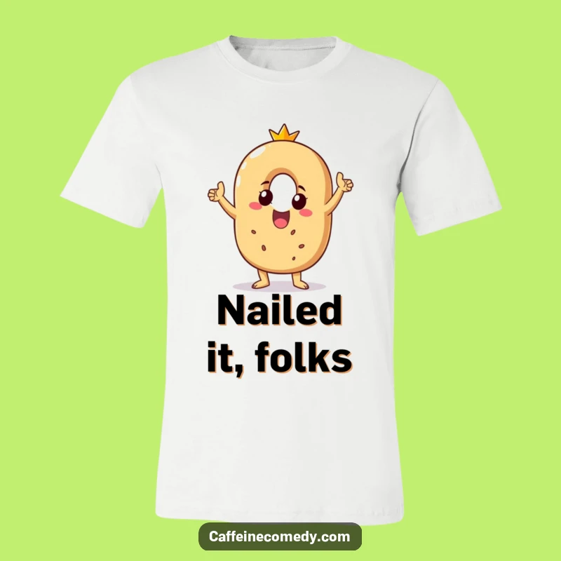 Funny Bagel Victory Dance T-Shirt - Beaming Character Tee, Great Funny Gift