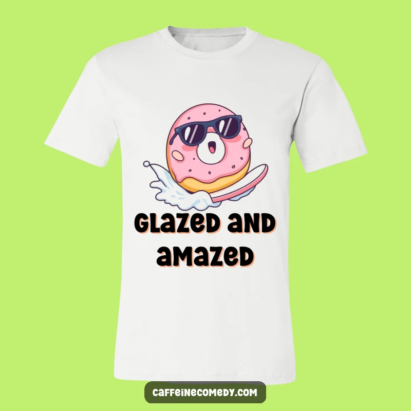 Funny Surfing Donut T-Shirt - Ride the Flavor Wave!