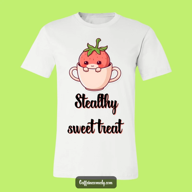 Funny Kawaii Strawberry Hiding T-Shirt: Wear Your Mischief with Style