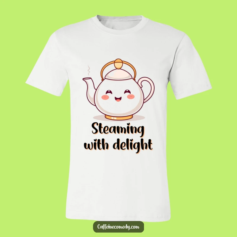 Funny Kawaii Teapot Tee: Wear Your Love for Hot Drinks Hilariously!