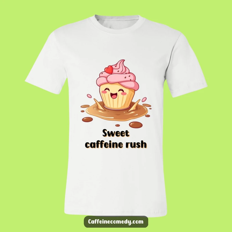 Funny Cupcake Coffee Splash T-Shirt: Wear Your Sweet Joy!