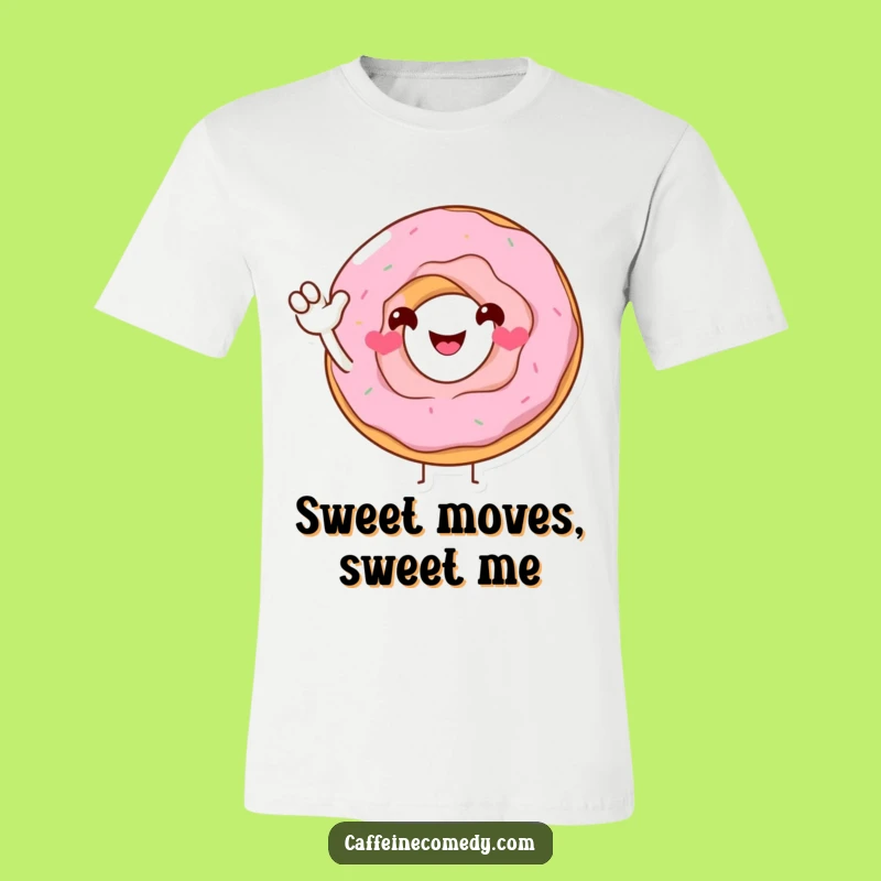 Funny Donut T-Shirt: Wear the Smiling Donut Character's Sugary Wave, a Hilarious Gift!