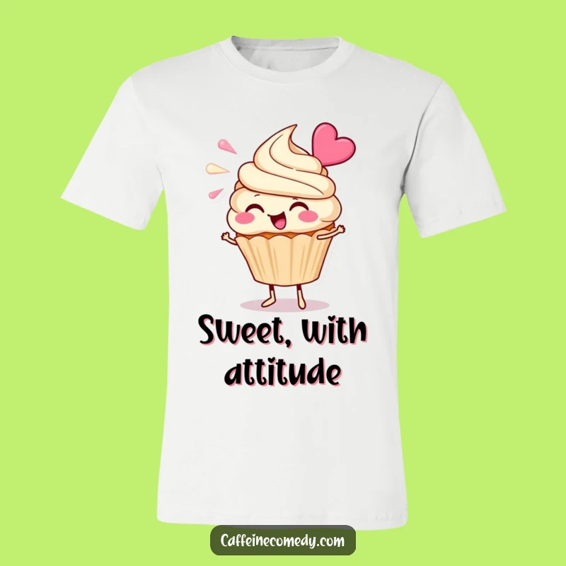 Funny Cupcake Frosting T-Shirt: Cheerful Character Blowing Frosting, Fun Apparel Gift