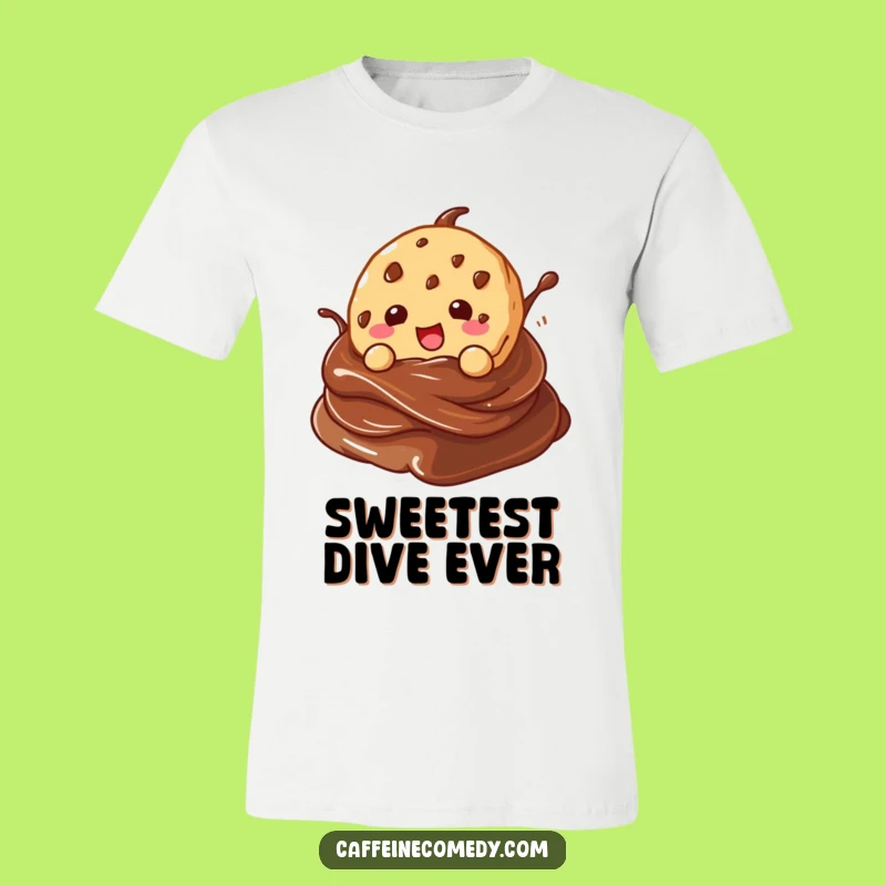 Funny Kawaii Cookie T-Shirt - Gleeful Chocolate Swirl Dive