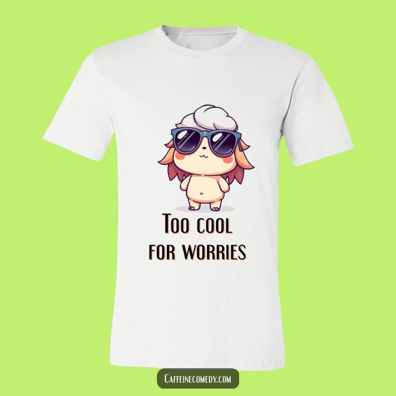 Funny Relaxed Cold Brew T-Shirt: Cool Character with Sunglasses for Him & Her