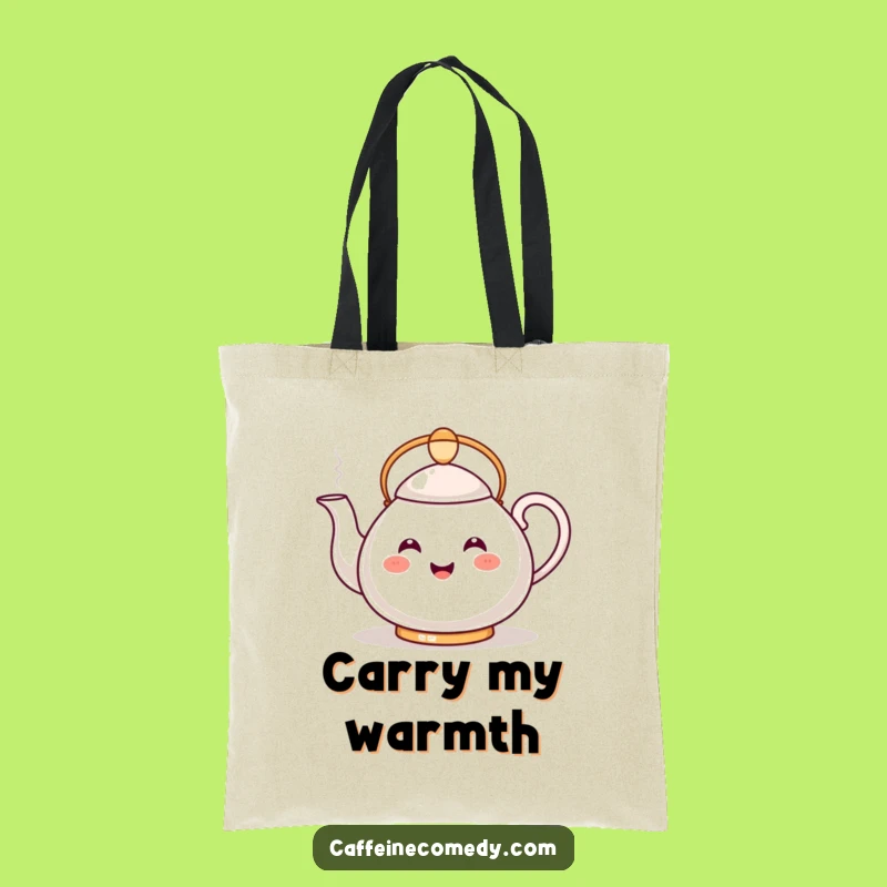 Funny Kawaii Teapot Tote Bag: Carry Your Brews with Hilarious Style!