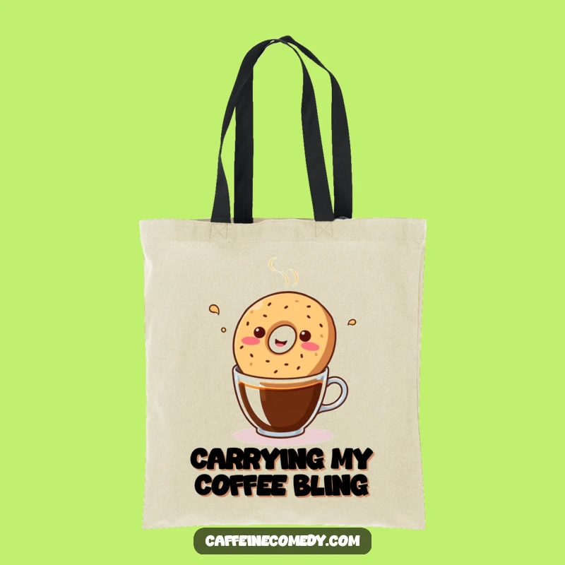 Funny Kawaii Bagel Coffee Beat Tote Bag: Carry Your Fun, Perfect Humorous Gift