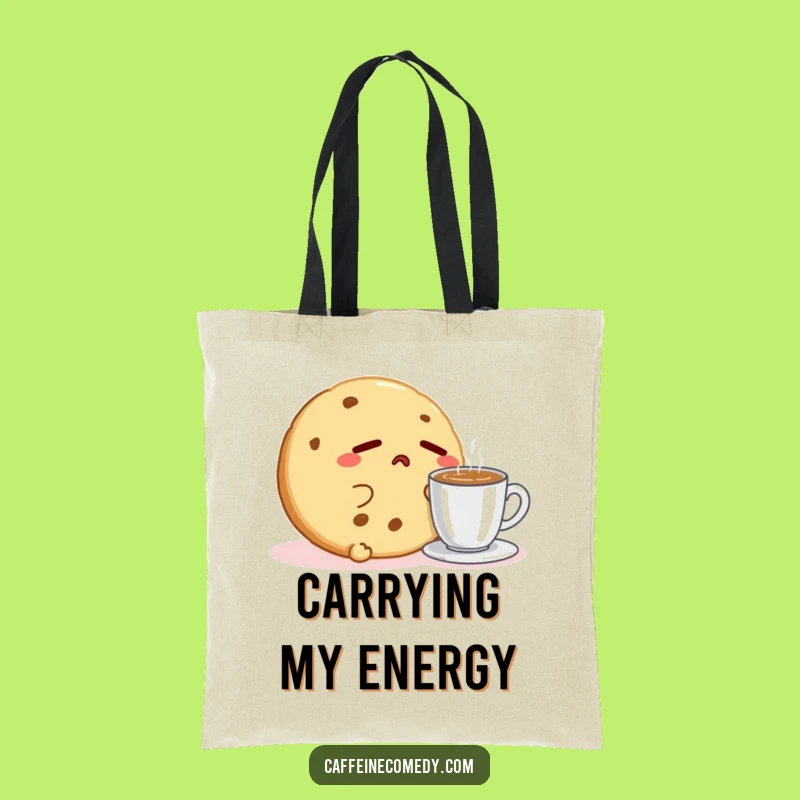 Funny Kawaii Cookie Espresso Tote Bag: Carry Your Morning Fuel with Humor