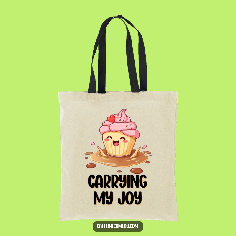 Funny Cupcake Coffee Splash Tote Bag: Carry Your Sweetness Everywhere