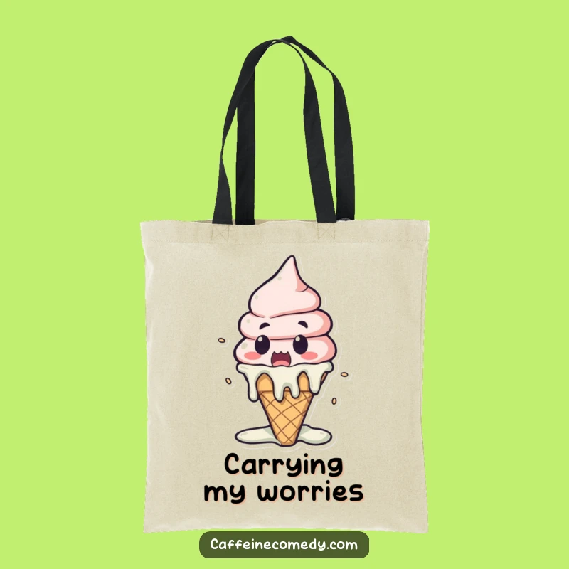 Funny Kawaii Ice Cream Melting Tote Bag: Carry Your Surprises with Style