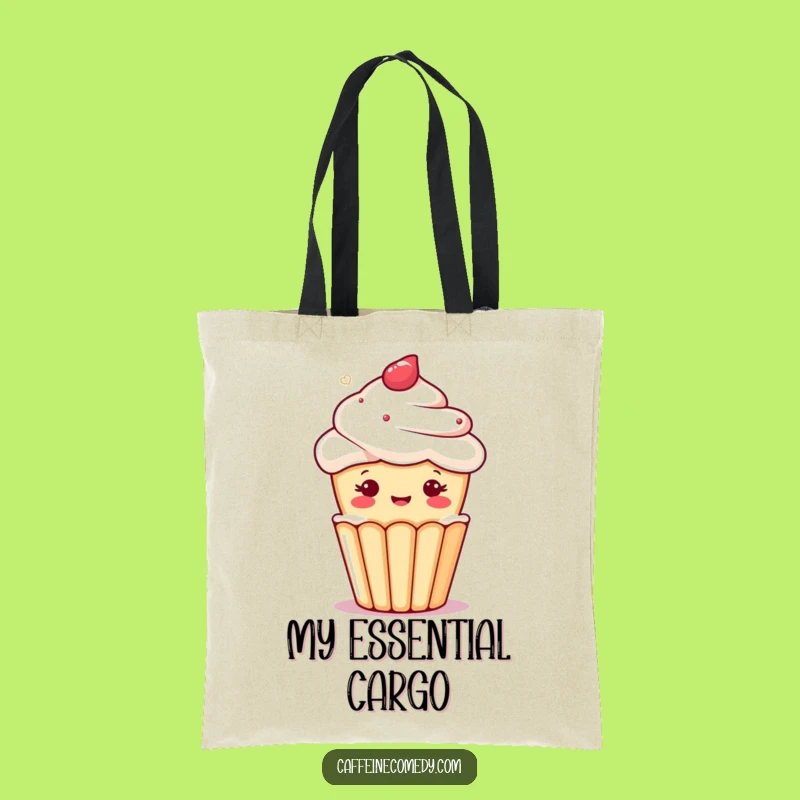 Funny Kawaii Cupcake Tote Bag - Cheerful Brew Companion
