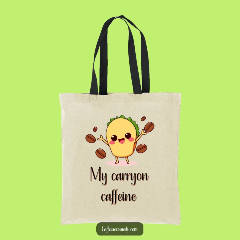 Funny Kawaii Taco Juggling Coffee Tote Bag: Carry Your Enthusiasm Everywhere