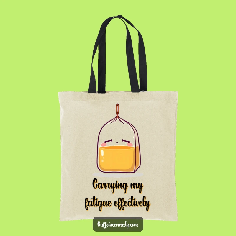 Funny Sleepy Tea Bag Tote Bag: Carry Your Essentials with Humorous Relaxation