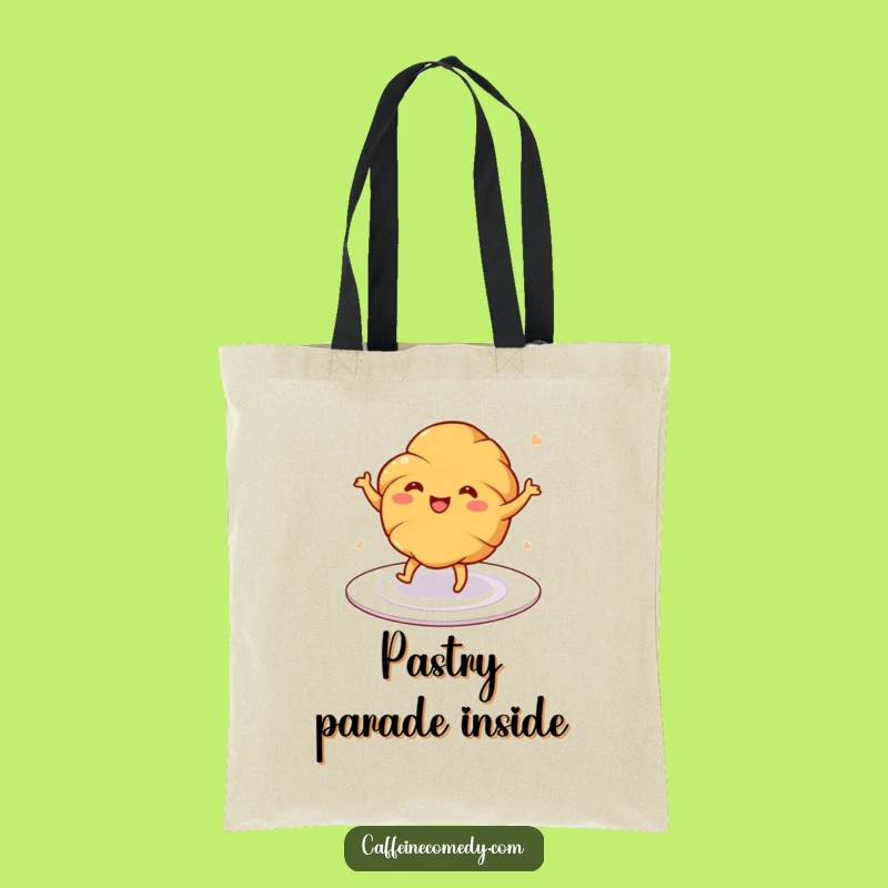 Funny Croissant Dance Tote Bag - Carry Your Groceries with Gusto!